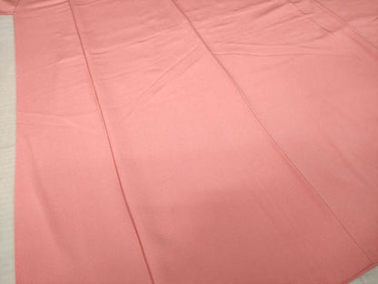 平和屋着物●上質な色無地　甚三紅色　正絹　逸品　AABK0022ck