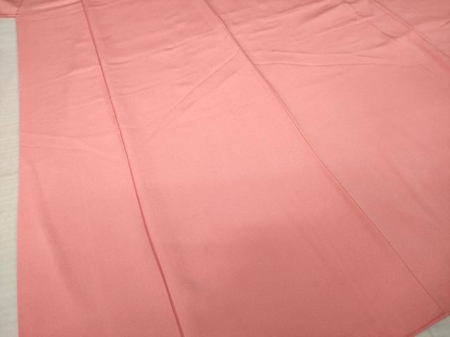 平和屋着物●上質な色無地　甚三紅色　正絹　逸品　AABK0022ck