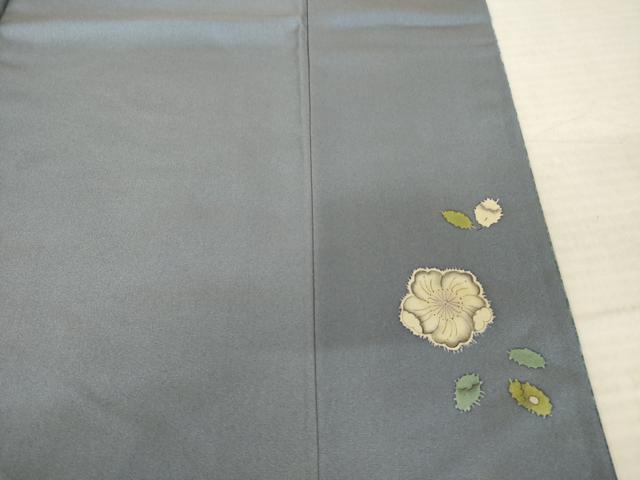 平和屋着物●訪問着　霞文　暈し染め　銀通し地　正絹　逸品　AABK0023ck