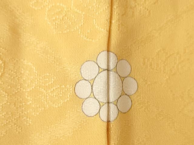 平和屋着物●上質な色無地　松皮菱吉祥花地紋　萱草色　正絹　逸品　AABK0024ck