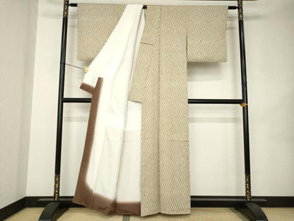 平和屋着物●ファッションデザイナー　コシノアヤコ 　小紋　立涌文　金彩　正絹　逸品　AABK0030ck
