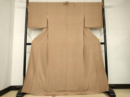 平和屋着物●間国宝　初代 六谷梅軒(六谷紀久男)錐彫り　重要無形文化　財伊勢型紙　江戸小紋　花尽くし　正絹　逸品　AABK0031ck