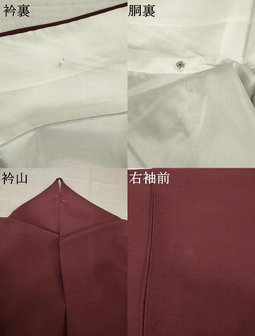 平和屋着物●上質な色無地　葡萄茶色　正絹　逸品　AABK0033ck