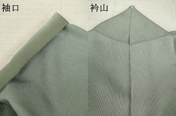 平和屋着物●伝統工芸士　田島敬之　江戸小紋　万筋　藍海松茶色×白色　まるやま扱い　正絹　逸品　AABK0034ck