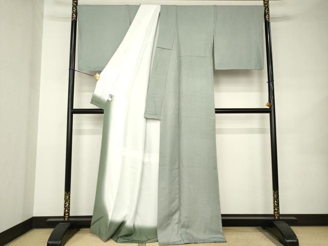 平和屋着物●伝統工芸士　田島敬之　江戸小紋　万筋　藍海松茶色×白色　まるやま扱い　正絹　逸品　AABK0034ck