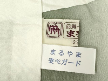 平和屋着物●伝統工芸士　田島敬之　江戸小紋　万筋　藍海松茶色×白色　まるやま扱い　正絹　逸品　AABK0034ck