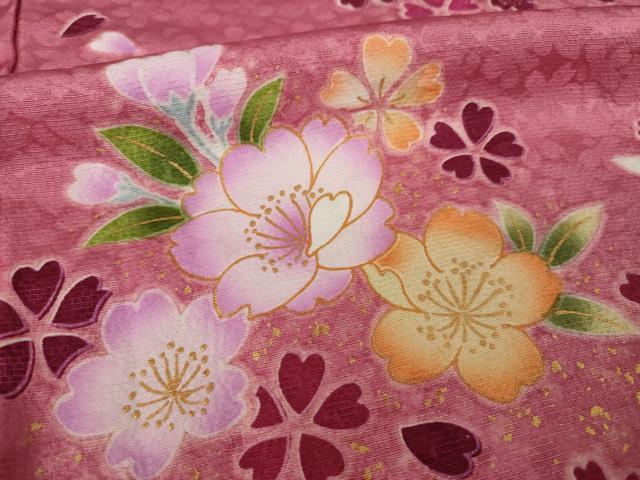 平和屋着物●豪華振袖　花毬文　暈し染め　金彩　ロング丈　正絹　逸品　AABK0042ck