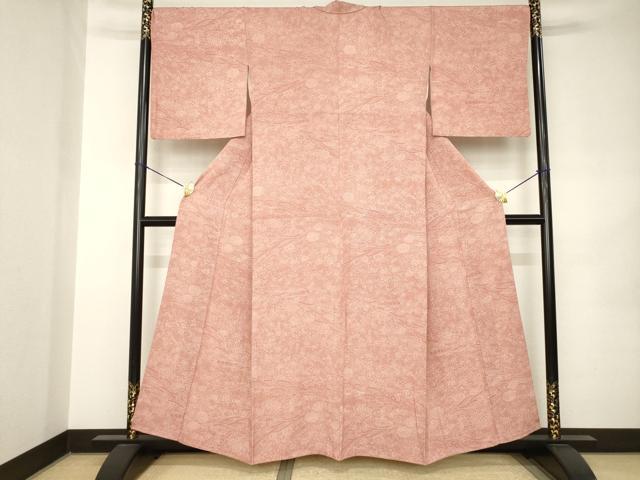 平和屋着物●伝統工芸士　廣瀬雄望　江戸小紋　流水花文　正絹　逸品　AABK0045ck