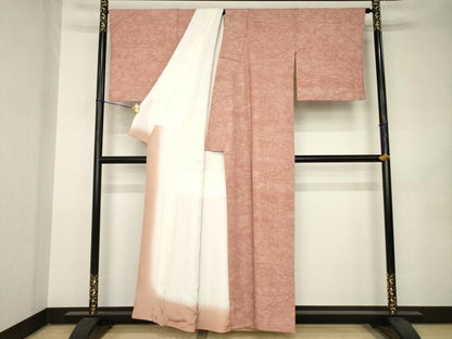 平和屋着物●伝統工芸士　廣瀬雄望　江戸小紋　流水花文　正絹　逸品　AABK0045ck