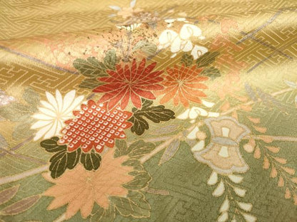 平和屋着物●訪問着　駒刺繍　宝尽くし　暈し染め　正絹　逸品　AABK0048ck