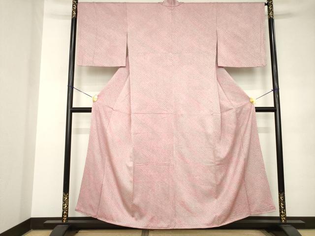 平和屋着物●上質な小紋　総絞り　霞文　正絹　逸品　AABK0052ck