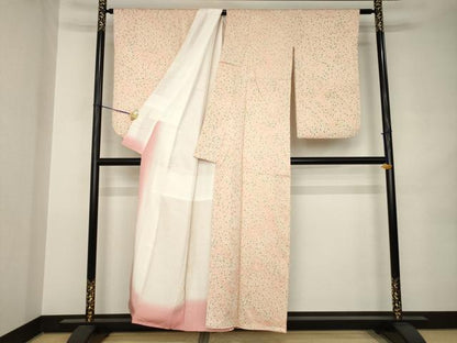 平和屋着物●上質な小紋　総絞り　エ霞文　正絹　逸品　AABK0053ck