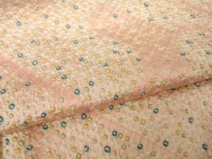 平和屋着物●上質な小紋　総絞り　エ霞文　正絹　逸品　AABK0053ck