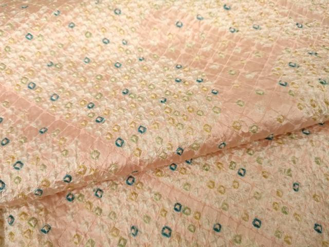 平和屋着物●上質な小紋　総絞り　エ霞文　正絹　逸品　AABK0053ck