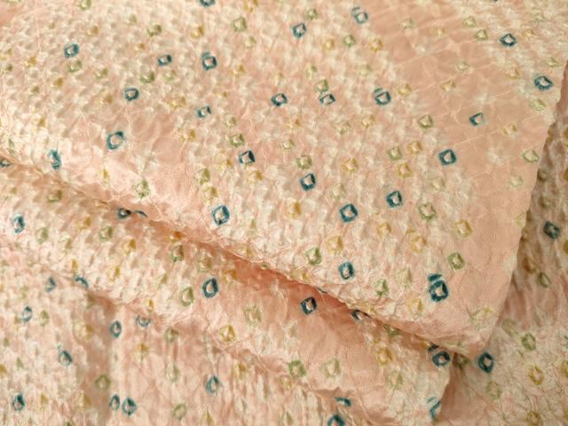 平和屋着物●上質な小紋　総絞り　エ霞文　正絹　逸品　AABK0053ck