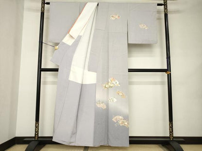 平和屋着物●訪問着　友禅　作家物　地紙花文　暈し染め　金彩　正絹　逸品　AABK0055ck