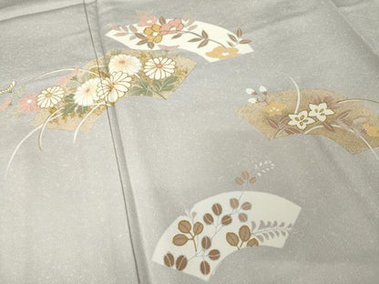 平和屋着物●訪問着　友禅　作家物　地紙花文　暈し染め　金彩　正絹　逸品　AABK0055ck