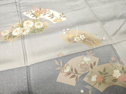 平和屋着物●訪問着　友禅　作家物　地紙花文　暈し染め　金彩　正絹　逸品　AABK0055ck