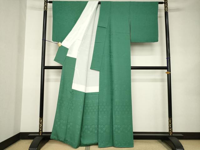 平和屋着物●上質な色無地　横段地紋　天鵞絨色　正絹　逸品　AABK0056ck