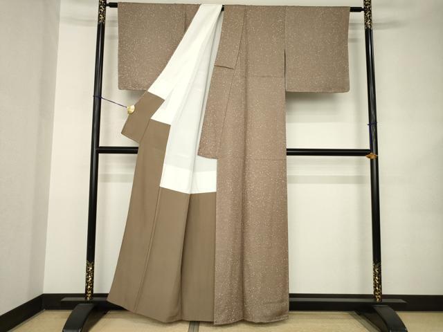 平和屋着物●上質な小紋　箔散らし文様　正絹　逸品　AABK0059ck