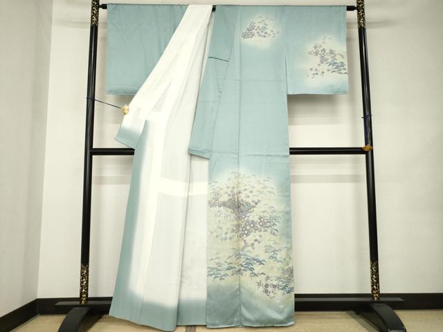 平和屋着物●訪問着　風景花文　暈し染め　金彩　正絹　逸品　AABK0060ck