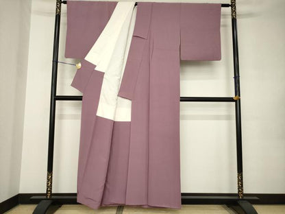 平和屋着物●上質な色無地　紅藤色　正絹　逸品　AABK0062ck