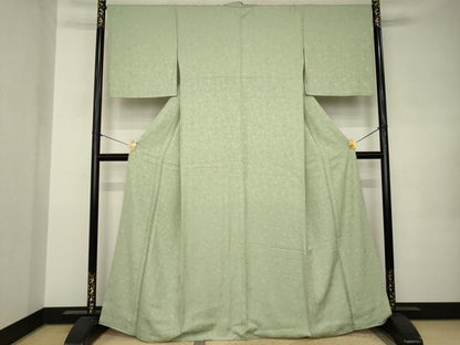平和屋着物●上質な色無地　舞花地紋　岩井茶色　やまと誂製　正絹　逸品　AABK0064ck