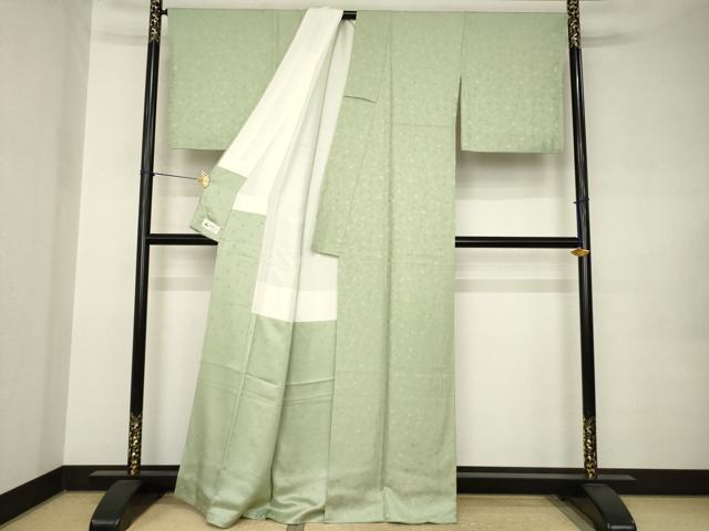 平和屋着物●上質な色無地　舞花地紋　岩井茶色　やまと誂製　正絹　逸品　AABK0064ck