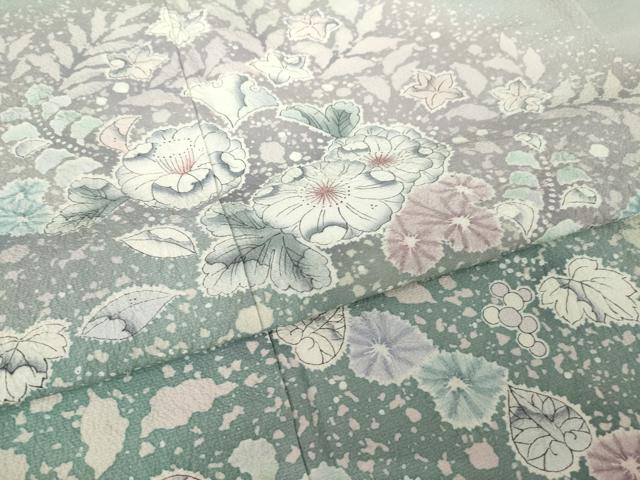 平和屋着物●訪問着　作家物　辻が花　舞花文　暈し染め　ロング丈　正絹　逸品　AABK0067ck