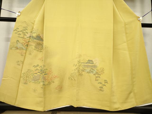 平和屋着物●豪華色留袖　寿光織　風景文　正絹　逸品　AABK0077ck
