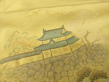 平和屋着物●豪華色留袖　寿光織　風景文　正絹　逸品　AABK0077ck