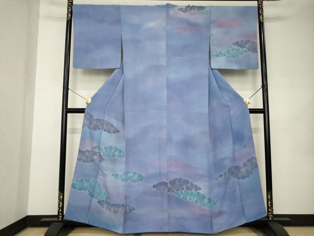 平和屋着物●訪問着　作家物　雲重ね文　暈し染め　正絹　逸品　AABK0083ck