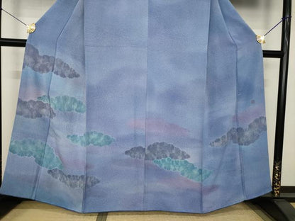 平和屋着物●訪問着　作家物　雲重ね文　暈し染め　正絹　逸品　AABK0083ck