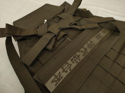 平和屋着物●男性　本場神代仙台平　行灯袴　縞　正絹　逸品　AABK0086ck