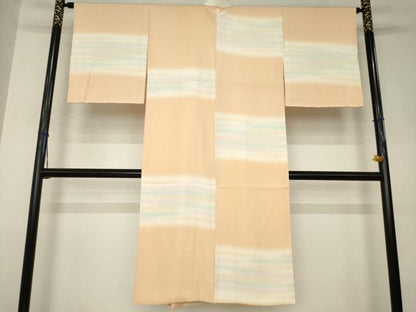 平和屋着物●長襦袢　袷　奄美大島泥染　横段文　暈し染め　赤塚花穂作　反端付き　正絹　逸品　AABK0087ck