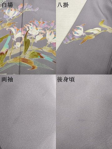 平和屋着物●本加賀友禅作家　志田弘子　訪問着　草花文　正絹　逸品　AABK0090ck