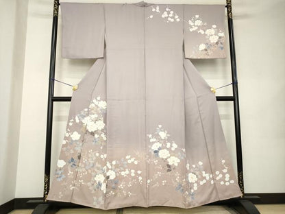 平和屋着物●訪問着　枝花文　暈し染め　金彩　正絹　逸品　AABK0097ck