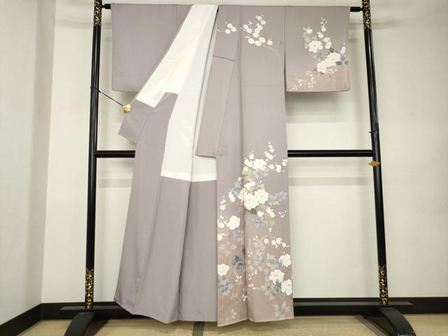 平和屋着物●訪問着　枝花文　暈し染め　金彩　正絹　逸品　AABK0097ck