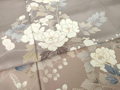 平和屋着物●訪問着　枝花文　暈し染め　金彩　正絹　逸品　AABK0097ck