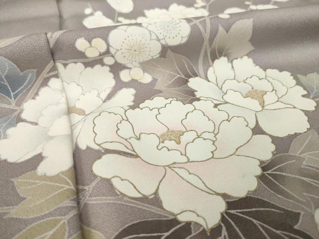 平和屋着物●訪問着　枝花文　暈し染め　金彩　正絹　逸品　AABK0097ck