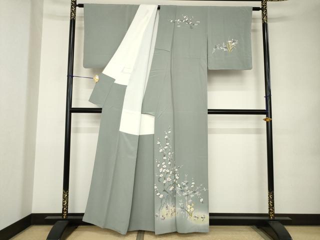 平和屋着物●京加賀友禅　松本健一　訪問着　枝花文　暈し染め　正絹　逸品　AABK0098ck