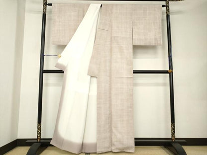 平和屋着物●上質な小紋　格子　正絹　逸品　AABK0106ck