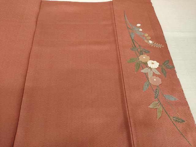 平和屋着物●訪問着　作家物　駒刺繍　草花文　暈し染め　正絹　逸品　AABK0110ck