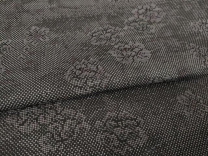 平和屋着物●本場大島紬　一元7マルキ　草花文　正絹　逸品　AABK0115ck