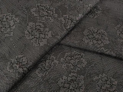 平和屋着物●本場大島紬　一元7マルキ　草花文　正絹　逸品　AABK0115ck