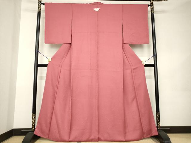 平和屋着物●上質な色無地　松竹梅　今様色　正絹　逸品　AABK0116ck