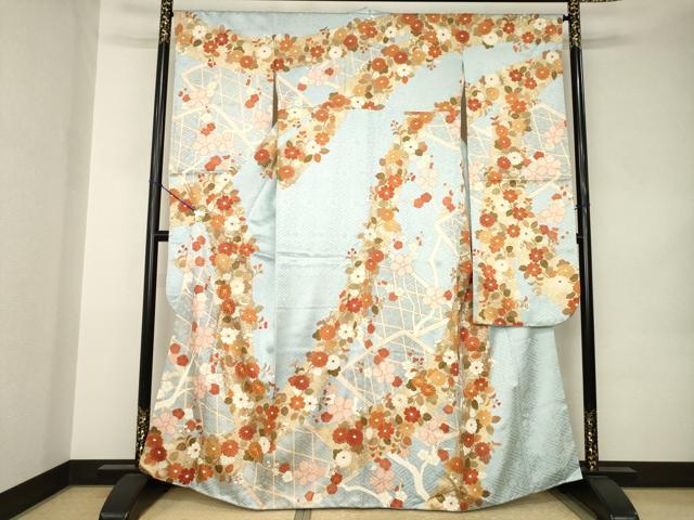 平和屋着物●豪華振袖　駒刺繍　花籬文　金彩　大丸扱い　正絹　逸品　AABK0117ck