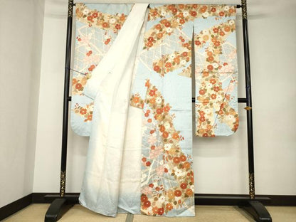 平和屋着物●豪華振袖　駒刺繍　花籬文　金彩　大丸扱い　正絹　逸品　AABK0117ck