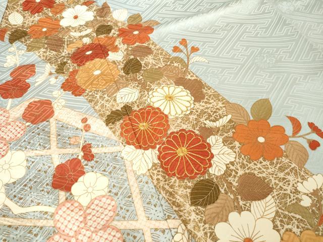 平和屋着物●豪華振袖　駒刺繍　花籬文　金彩　大丸扱い　正絹　逸品　AABK0117ck