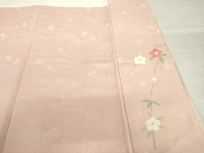 平和屋着物●訪問着　刺繍　花篭文　暈し染め　金彩　正絹　逸品　AABK0118ck